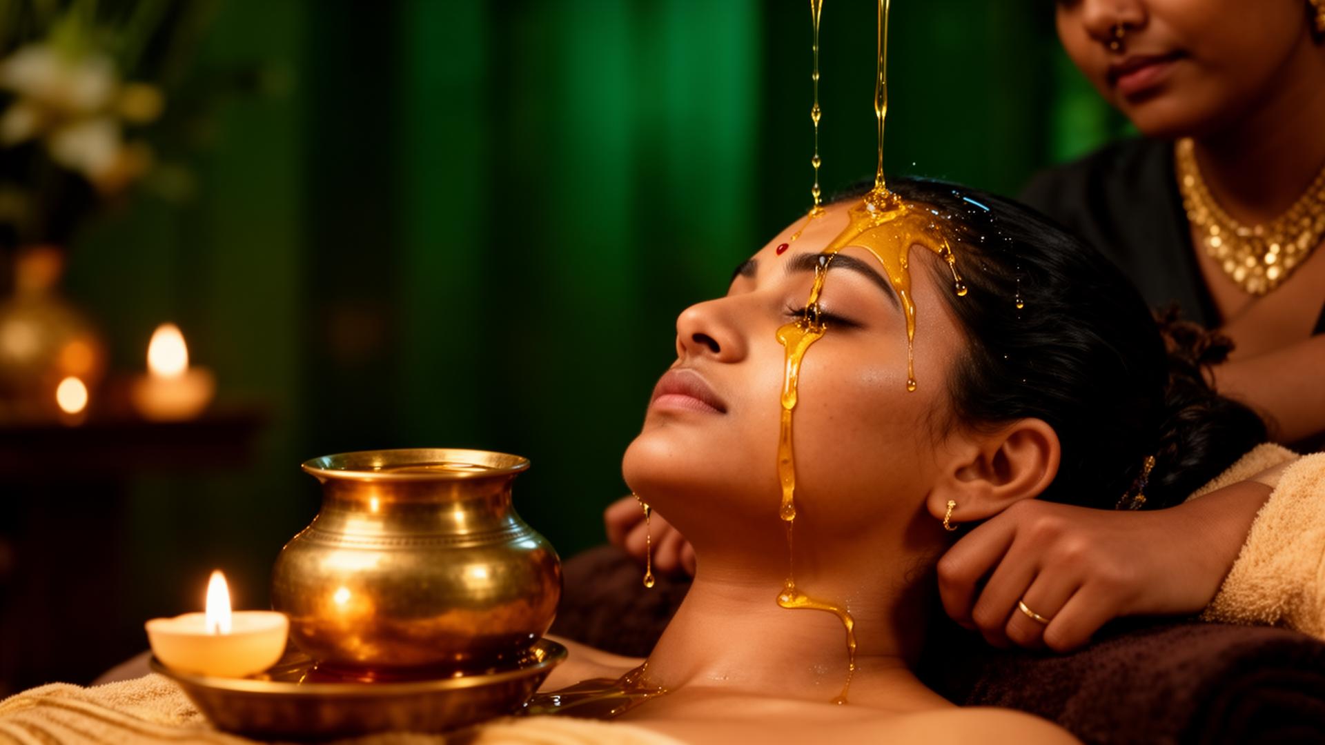 Shirodhara treatment at Vassishta Ayurveda Madom